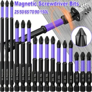 Magnetic Electric Screwdriver Drill Bits Cross Head Alloy Steel Impact Driver Bit Anti-Shock Non-slip High Hardness Bits Tools