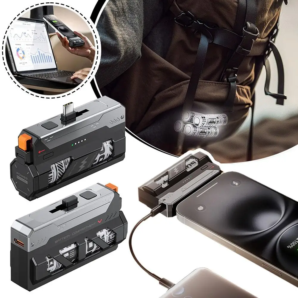 10000mAh/25000mAh Replaceable Battery Power Bank Tactical Separate Supply Mobile Capsules Battery Charger Magazine Mech Pow C5D2 - Image 5