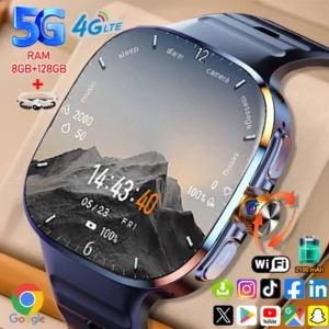5G/4G Full Network Smart Watch 2.40 inch Big Screen HD Video Call 8GB+128GB RAM 2100mAh Google Play WIFI GPS Sim Card Smartwatch