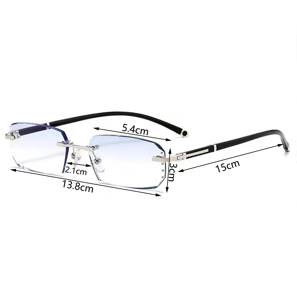 New Cut Edge Presbyopic Glasses Frameless HD Anti Blue Presbyopic Glasses Men's Anti Fatigue Presbyopia Clear Glasses +1.0~+4.0 - Image 6