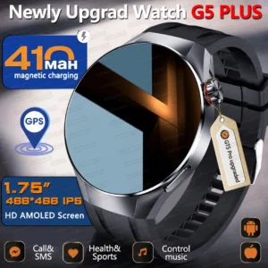 2025 New Originl Watch G5 PlUS Smart Watch 1.75" HD AMOLED Screen GPS track Heart Rate Bluetooth Call Compass Smartwatch for Men