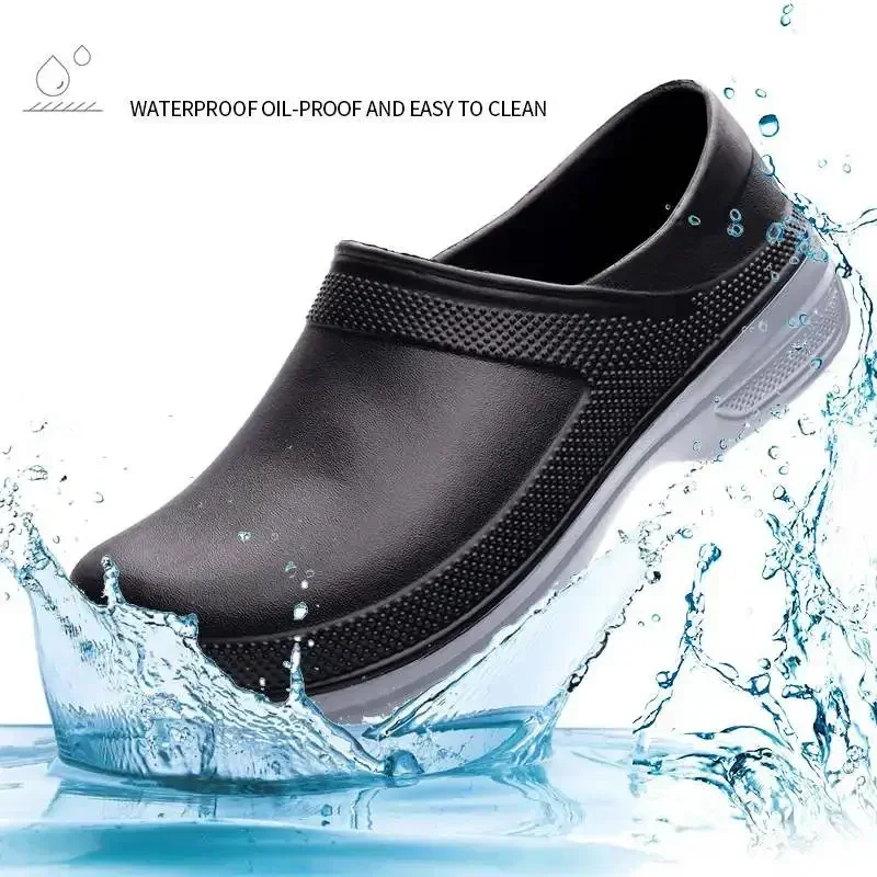 Hotel Kitchen Clogs Non-slip Waterproof Oil-proof Work Shoes Breathable Resistant Kitchen Cook Chef Shoes Zapatillas Male Mujer - Image 4