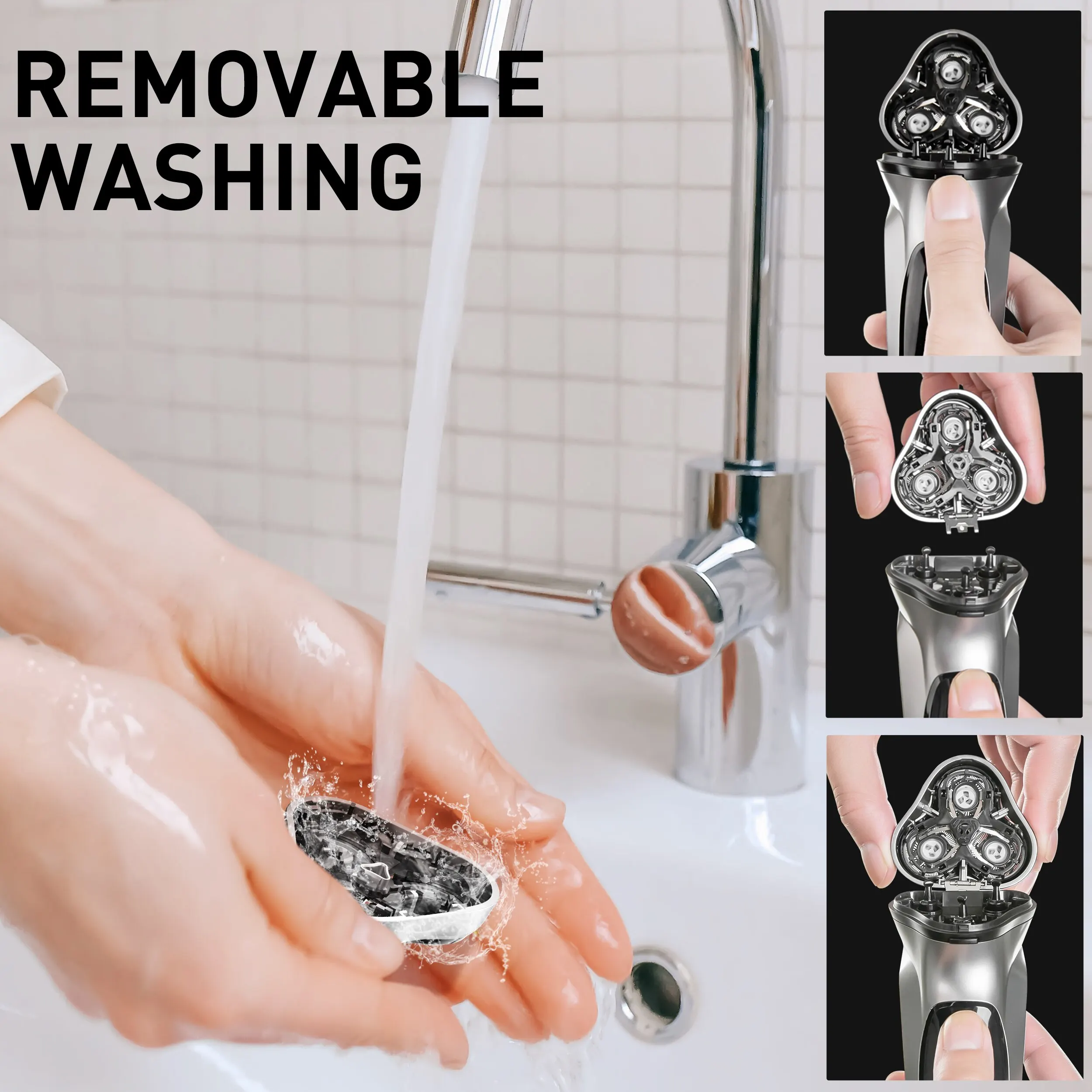 ENCHEN Blackstone Electrical Rotary Shaver for Men 3D Floating Blade Washable Type-C USB Rechargeable Shaving Beard Machine - Image 4