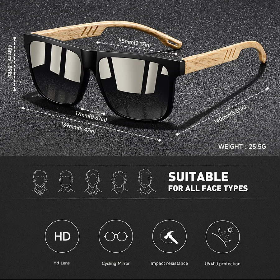 Fashion Vintage Square Square Frame Sunglasses Men Women Fishing Driving Man Luxury Brand Designer Sun Glasses UV400 Eyewear - Image 6
