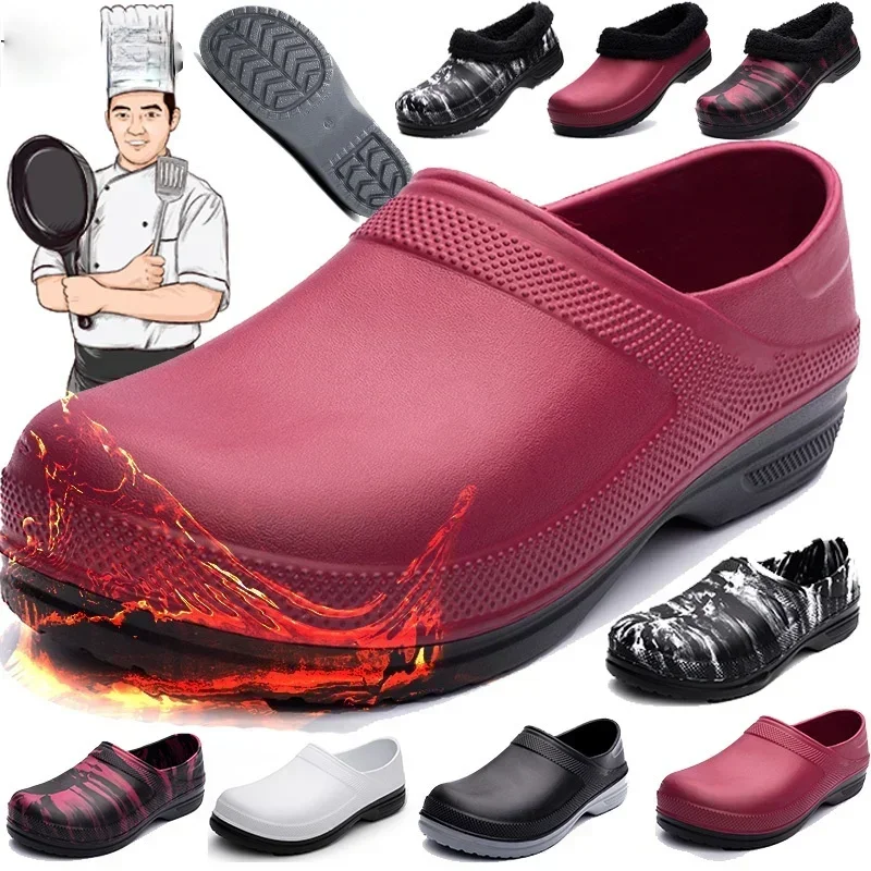 Hotel Kitchen Clogs Non-slip Waterproof Oil-proof Work Shoes Breathable Resistant Kitchen Cook Chef Shoes Zapatillas Male Mujer - Image 3