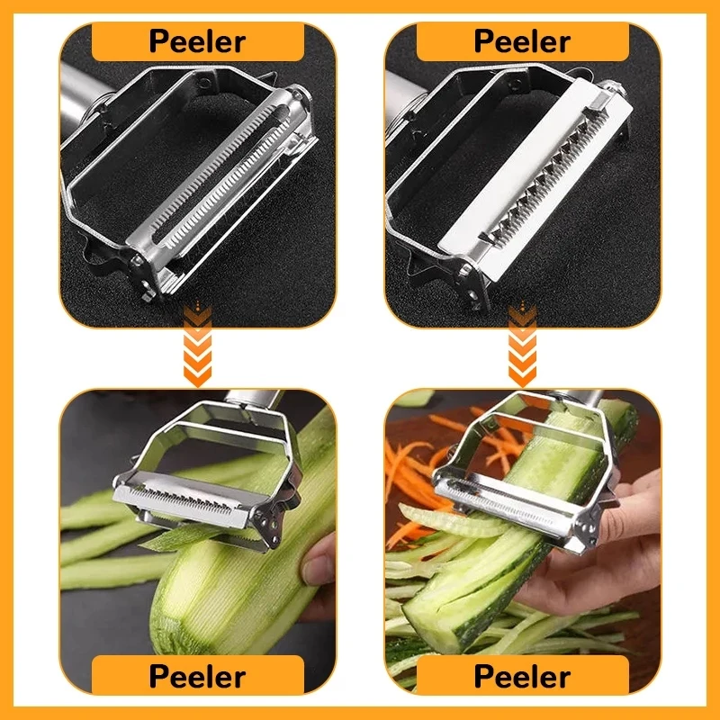 Kitchen Vegetable Peeler Stainless Steel Melon Planer Double-Head Peeler Household Multiple-Function Fruit And Vegetable Peeler - Image 5