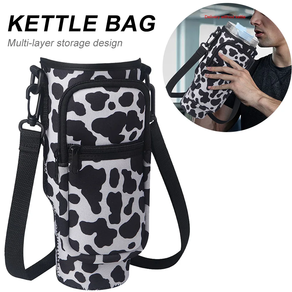 Portable Water Bottle Carrier Bag with Phone Pocket for Stanley 40oz Tumbler with Handle Neoprene Water Bottle Holder Pouch - Image 3