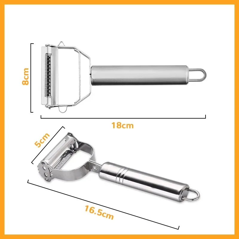 Kitchen Vegetable Peeler Stainless Steel Melon Planer Double-Head Peeler Household Multiple-Function Fruit And Vegetable Peeler - Image 6