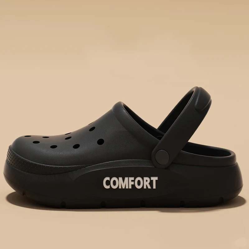 Women's Men's Slippers Summer Anti-Slip Couple Hollow Covered Toe Indoor Outdoor Casual Thick Bottom Sandals for Home Adults - Image 6