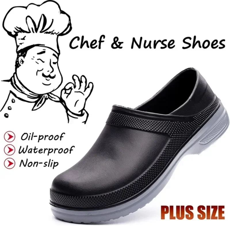 Hotel Kitchen Clogs Non-slip Waterproof Oil-proof Work Shoes Breathable Resistant Kitchen Cook Chef Shoes Zapatillas Male Mujer