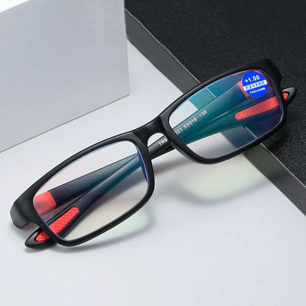 Reading Glasses Men Women Sports Anti-blue Light Reading Eyewear Black Red TR90 Frame Presbyopia Eyeglasses +100 to+400 glasses - Image 4
