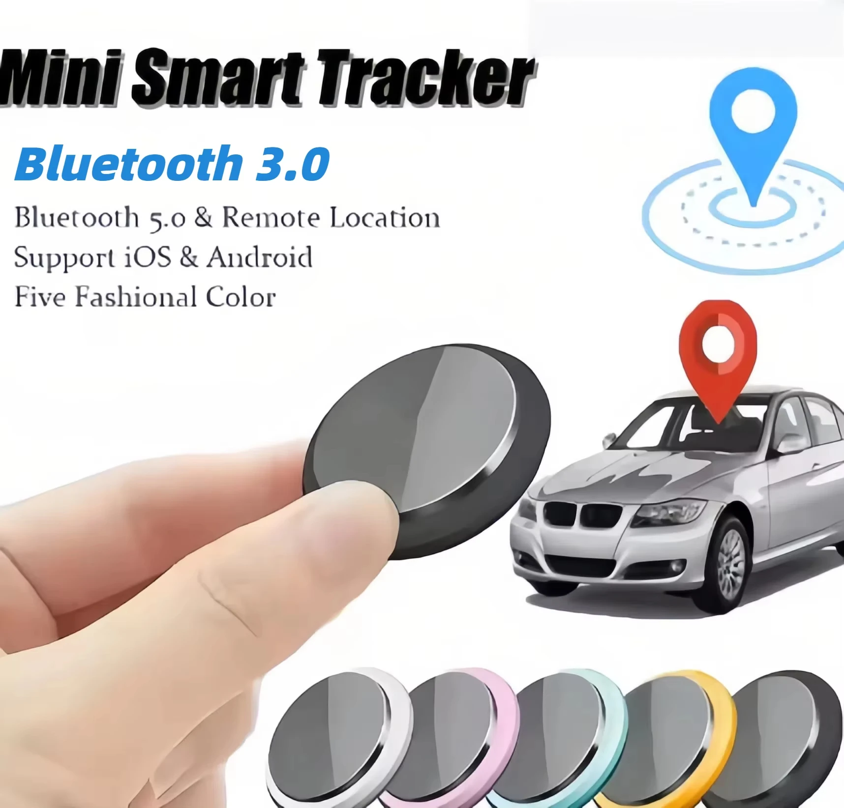 Mini GPS Tracker Device Smart Anti-Lost Reminder For Car Pets Kids Bag Bluetooth Air Tag Finder Tracking Locator For IOS Android