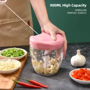 New Crusher Vegetable Onion Cutter Kitchen Cooking Accessories 500/900ML Manual Meat Mincer Garlic Press Chopper Rotate Tools