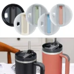 1PC 40Oz Sealing Bottle Cover Splash Spill Proof Plain Plastic Replacement Lids for Stanley Quencher H2.0 40oz Tumber Cup