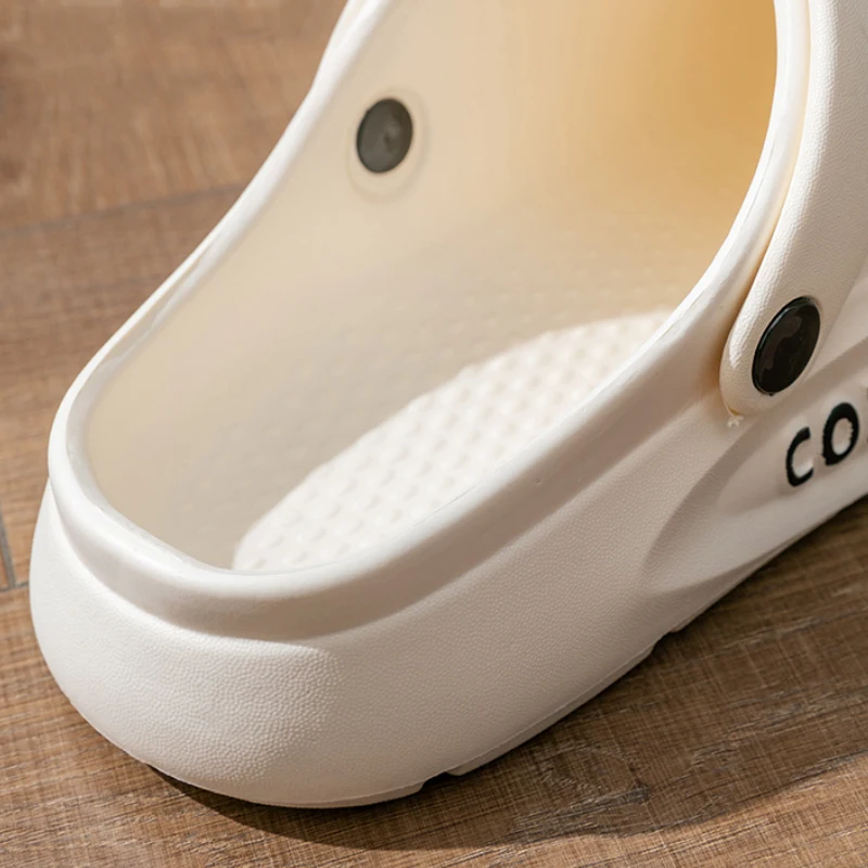 Women's Men's Slippers Summer Anti-Slip Couple Hollow Covered Toe Indoor Outdoor Casual Thick Bottom Sandals for Home Adults - Image 3