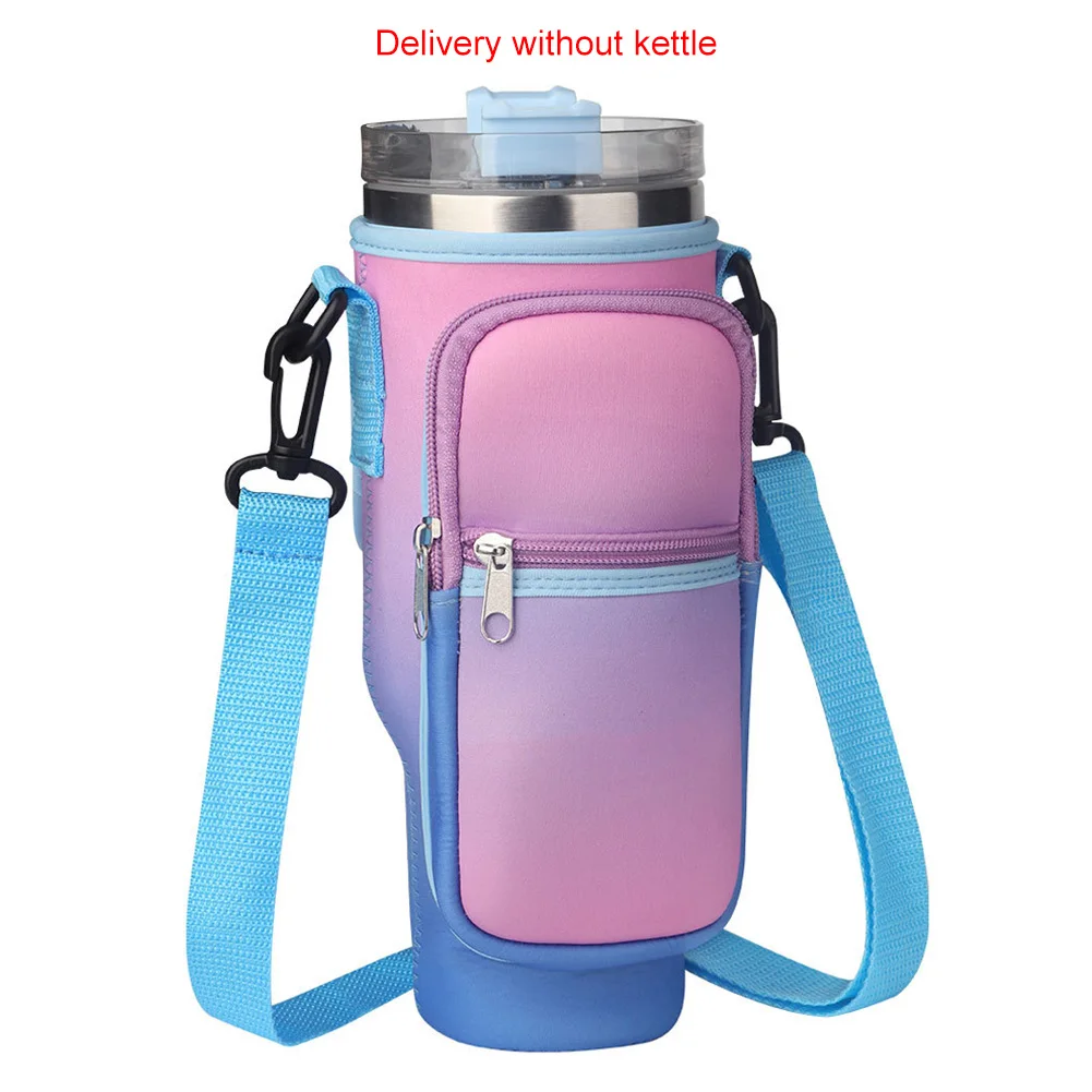 Portable Water Bottle Carrier Bag with Phone Pocket for Stanley 40oz Tumbler with Handle Neoprene Water Bottle Holder Pouch - Image 5