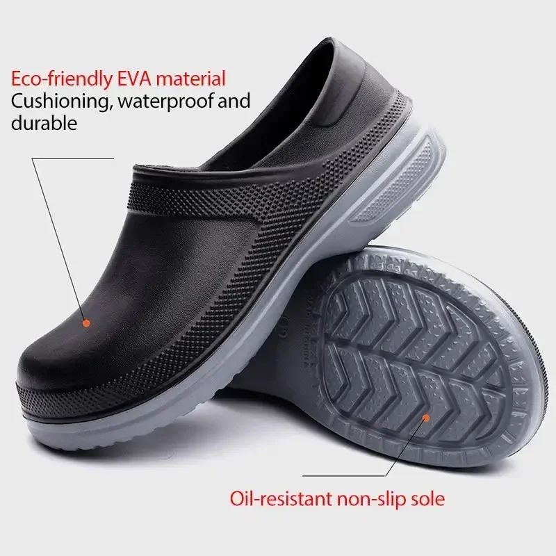 Hotel Kitchen Clogs Non-slip Waterproof Oil-proof Work Shoes Breathable Resistant Kitchen Cook Chef Shoes Zapatillas Male Mujer - Image 5