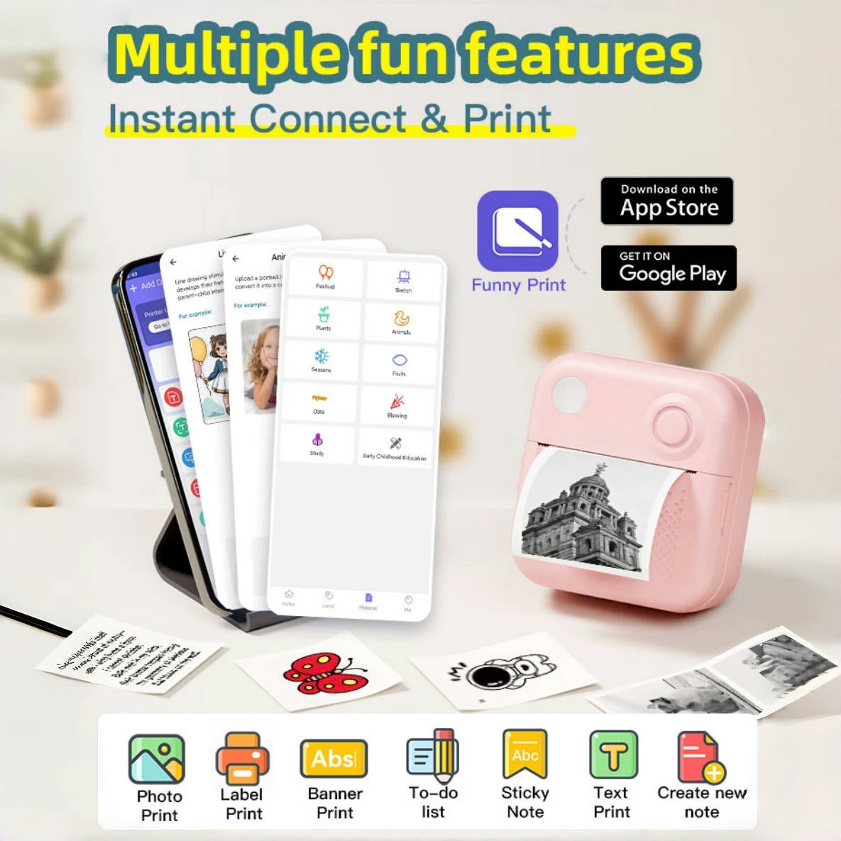 Dolewa D3 Portable Printer Thermal Paper Stickers Paper Mini Printers Labels Maker Printer for Error Printing Photo Printing - Image 4