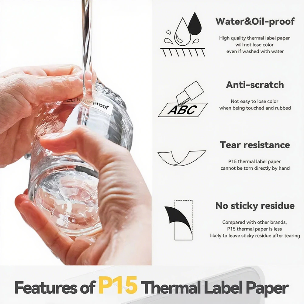 Marklife P15 Portable Thermal Printer Mini Label Printer Inkless Bluetooth Adhesive Printing Machine Sticker Labeling Machine - Image 3