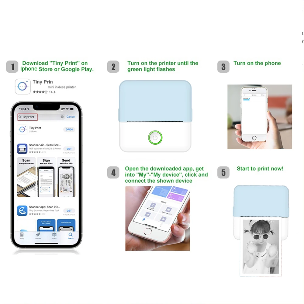 Mini HD Portable Label Thermal Printer Endurance Bluetooth Printer for Student Error Title Note Wrong Pocket Inkless Printing - Image 3