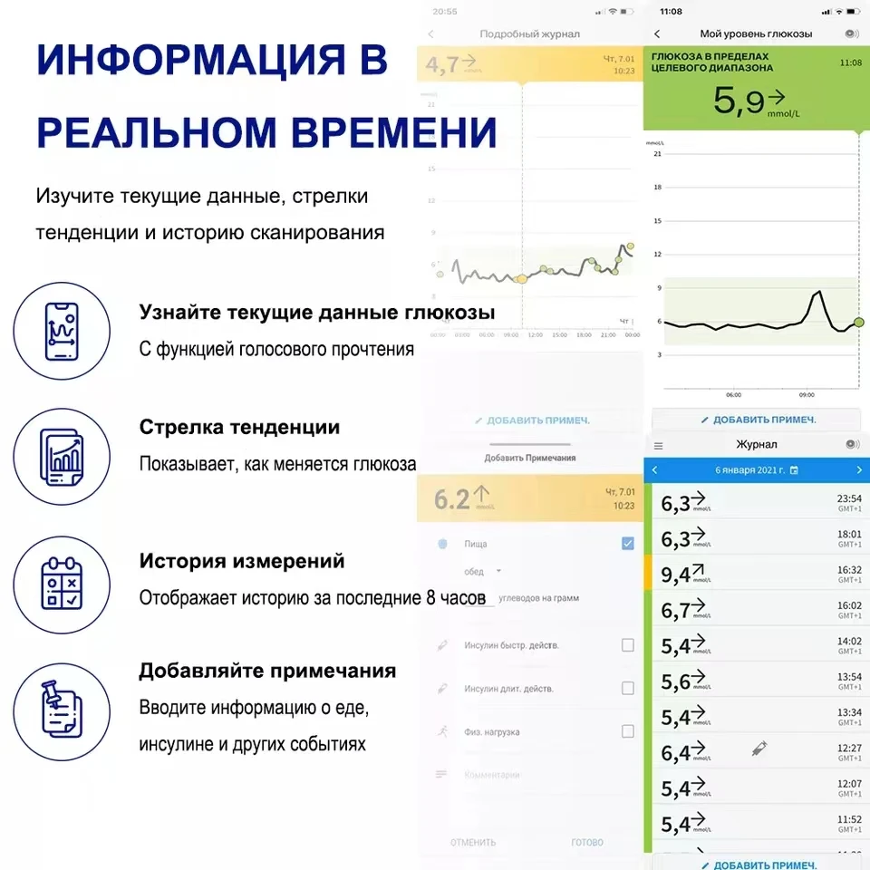 【5-31-2026】Freestyle Libre 24h Real Time Monitoring Blood Glucose Meter Tester Sensor Sanguis Finger Free Sugar Testing - Image 5