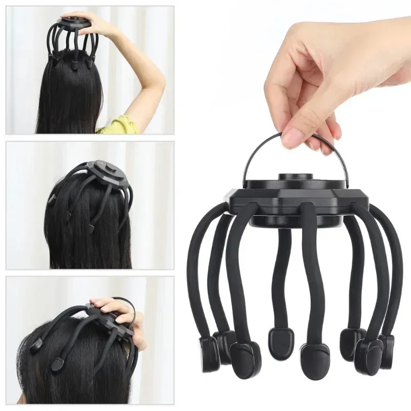 Electric Head Massager Octopus Massager 20 Contracts 5 Modes Scalp Massager 2 Extra Long Contract Red Light Therapy Device - Image 3