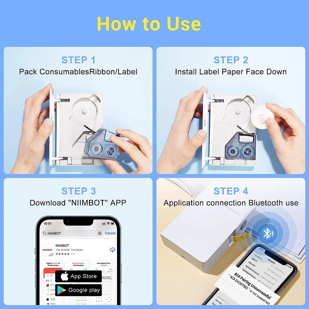 Wireless portable printer color label printer NIIMBOT B18 thermal transfer technology ribbon printing multi-color printing - Image 5
