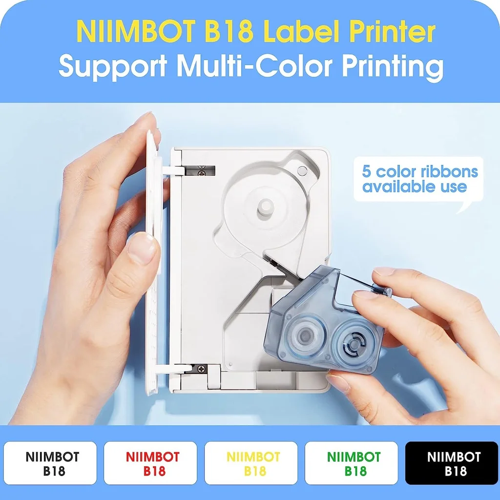 Wireless portable printer color label printer NIIMBOT B18 thermal transfer technology ribbon printing multi-color printing - Image 6