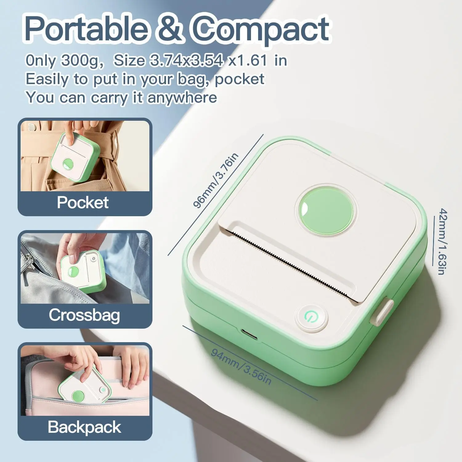 New D5 Label Printer Inkless Thermal Label Maker 12-57mm Paper Adjustable Sticker Pocket Mini Printer for Code Tag Journal - Image 5