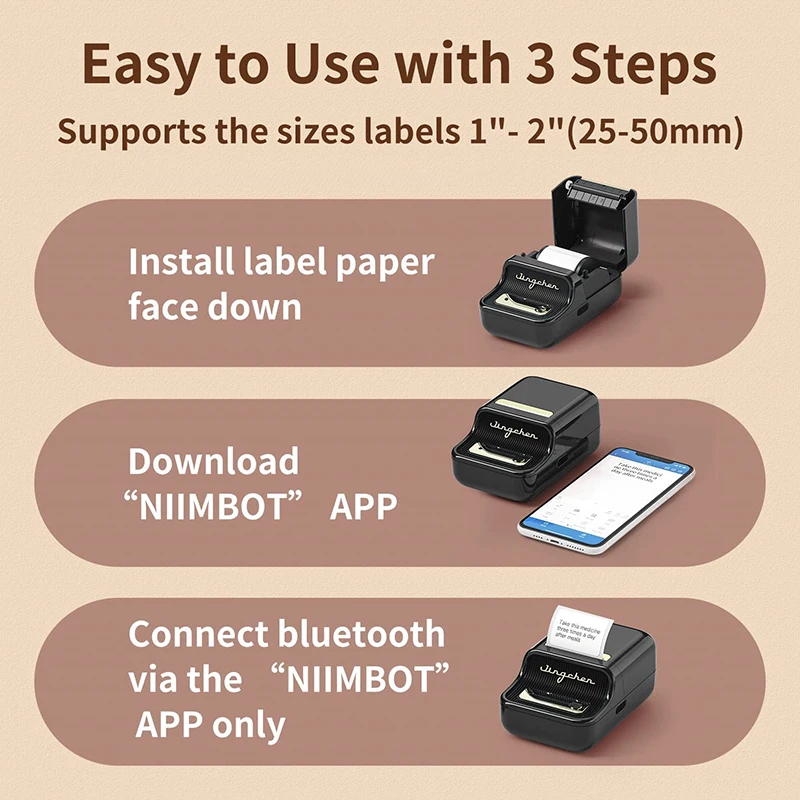 Niimbot B21 Wireless Thermal Label Printer Mini Portable Barcode Label Maker Moble Phone Price Tag Sticker Machine 20mm - 50mm - Image 4