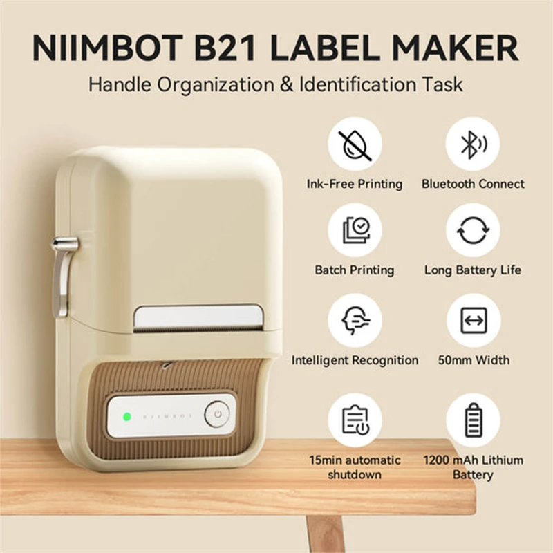 Niimbot B21 Wireless Thermal Label Printer Mini Portable Barcode Label Maker Moble Phone Price Tag Sticker Machine 20mm - 50mm - Image 2
