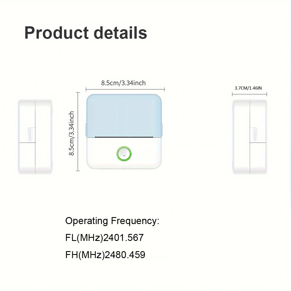 Mini HD Portable Label Thermal Printer Endurance Bluetooth Printer for Student Error Title Note Wrong Pocket Inkless Printing - Image 2