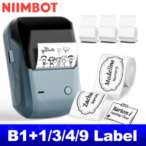 NIIMBOT B1 Portable Thermal Printer With Tapes 2 Inch Adhesive Label Machine Mini Bluetooth Sticker Maker Waterproof Labels Roll