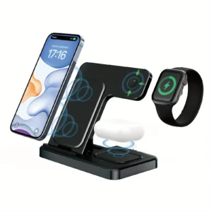 3 in 1 Wireless Charger Stand For iPhone 16 15 14 13 12 Apple Watch Airpods Pro Foldable Fast Charging Station