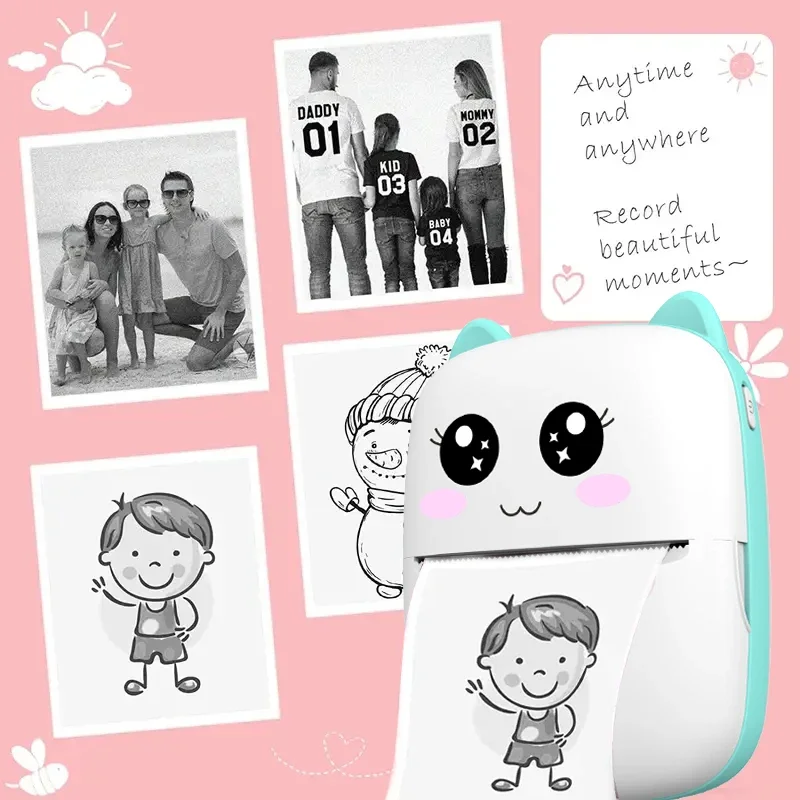 MINI Portable Thermal Printer Wireless Memo Label Machine 200dpi Bluetooth Inkless Pocket Imprimante Phone Notes Printing Paper - Image 3