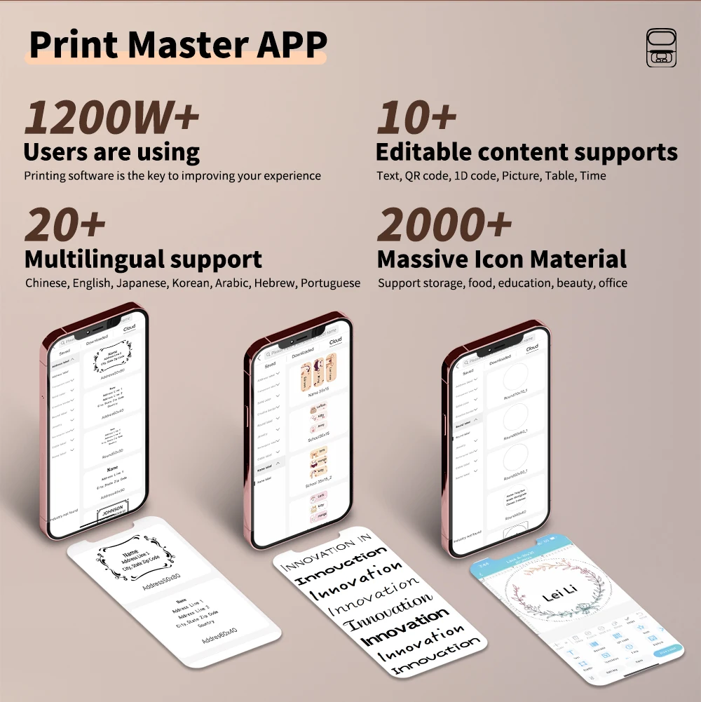 Phomemo M110 Mini Portable Thermal Printer Self-adhesive Label Printer For 3/5/10 rolss Stickers Label Maker Printer Without Ink - Image 5