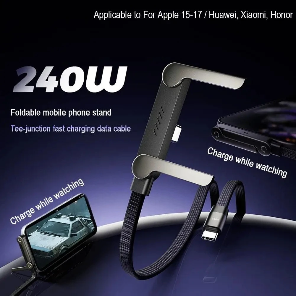 New Type C-C Foldable Fast Charging Cable with Elbow - Image 2