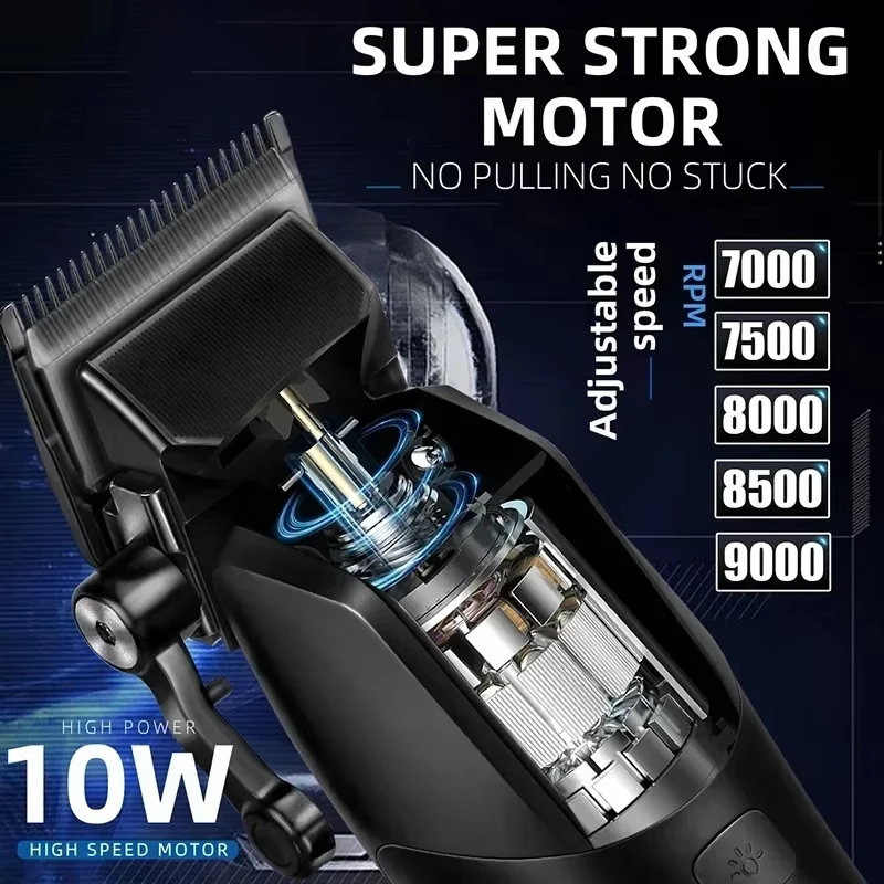 Kemei KM-1858 9000RPM 10W Hair Clipper,KM-264 Rechargeable Electric Trimmer,Original KM-T95 Shaver For Men Barber Clippers Kit - Image 3