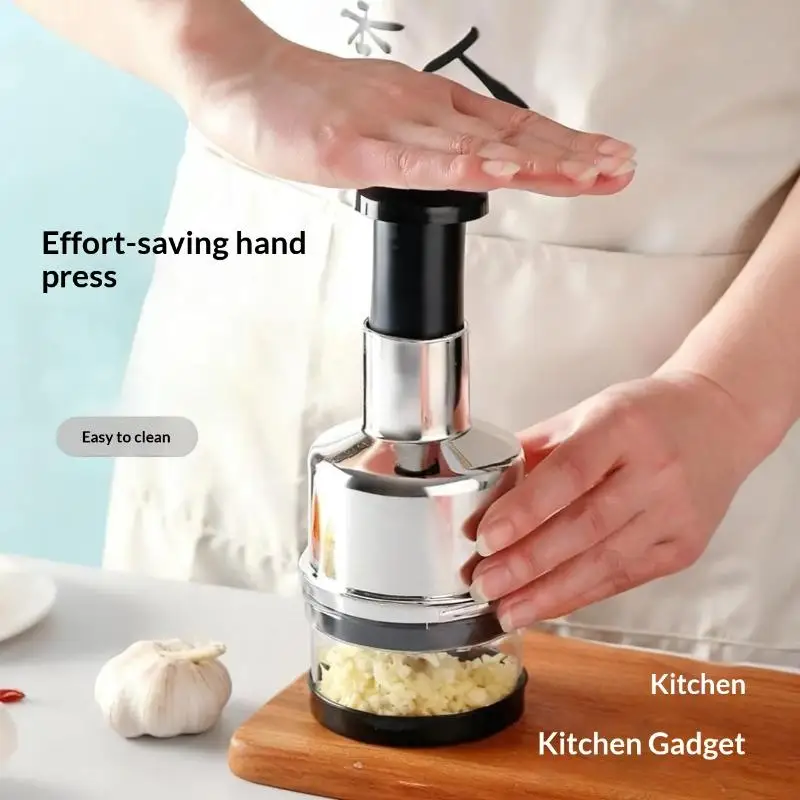 Hand Manual Mincer Garlic Press Chopper Vegetable Slicer 304 Stainless Steel Garlic Press Crusher Onion Cutter Kitchen Tool - Image 4