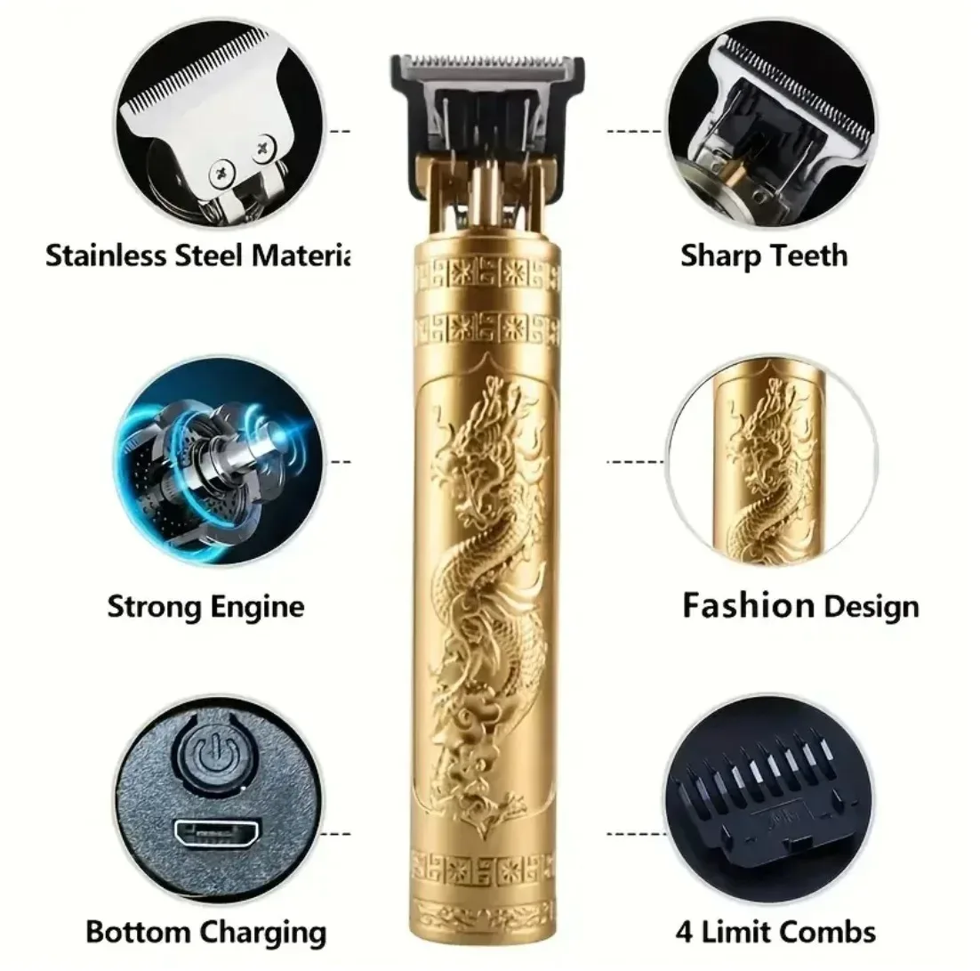New Shaver Men's Retro Hair Cut T9 Professional Hair Cutting Machine Rechargeable Beard Shaver Electric Hair Clipper Trimmer - Image 3
