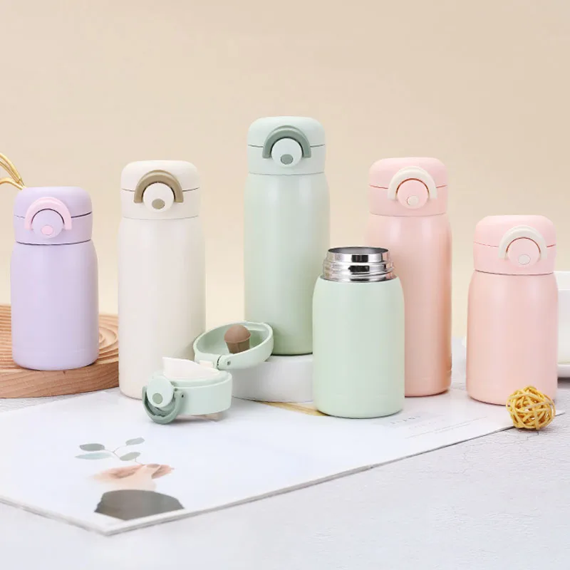 200ML/350ML Mini Thermos Cup Small Capacity Vacuum Flask Stainless Steel Pocket Cup Coffee Mug Kids Insulated Hot Water Bottle
