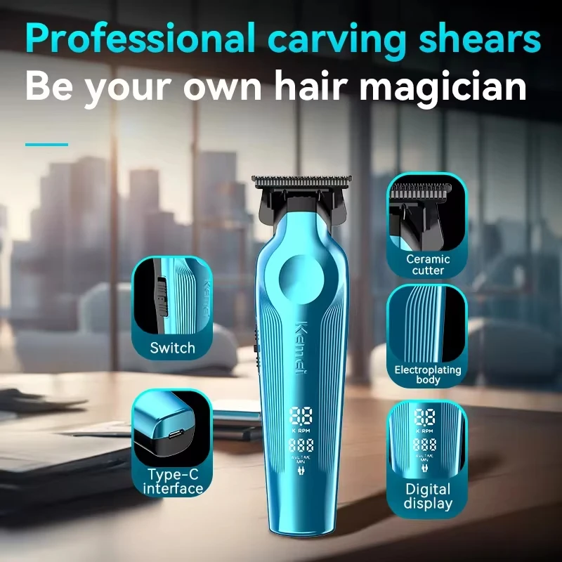 Kemei KM-1858 9000RPM 10W Hair Clipper,KM-264 Rechargeable Electric Trimmer,Original KM-T95 Shaver For Men Barber Clippers Kit - Image 5