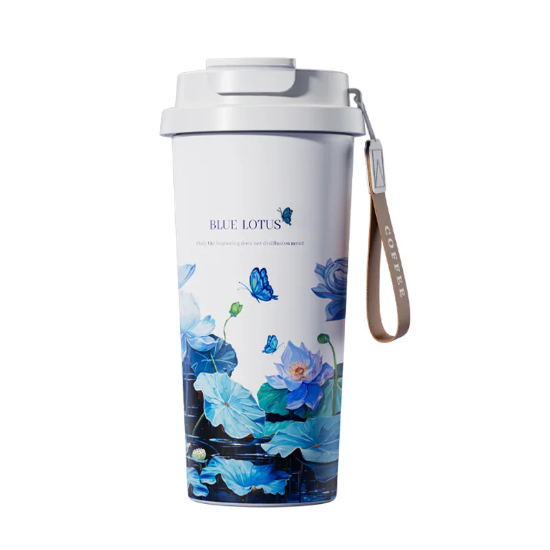 600ML Stainless Steel Thermos Bottle Portable Vacuum Flasks Dual-Drink Coffee Mug Sports Straw Water Bottle Car Insulated Cup - Image 6