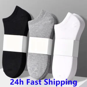 10pcs=5 Pairs Low Cut Mens Socks Solid Color Black White Grey Breathable Cotton Sports Socks Female Male Short Ankle Socks Women