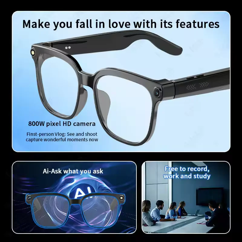 New 800W HD Camera AI Smart Glasses Men 100+ Languages Translation Glasses 1080P Video Record Music Player Call Sunglasses Woman - Image 5