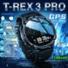 2026 New T-Rex3 Pro GPS Tracker 1100mAh Smartwatch Men 120-Day Standby Clock Rugged Outdoor Sport 10ATM Waterproof Call Watches