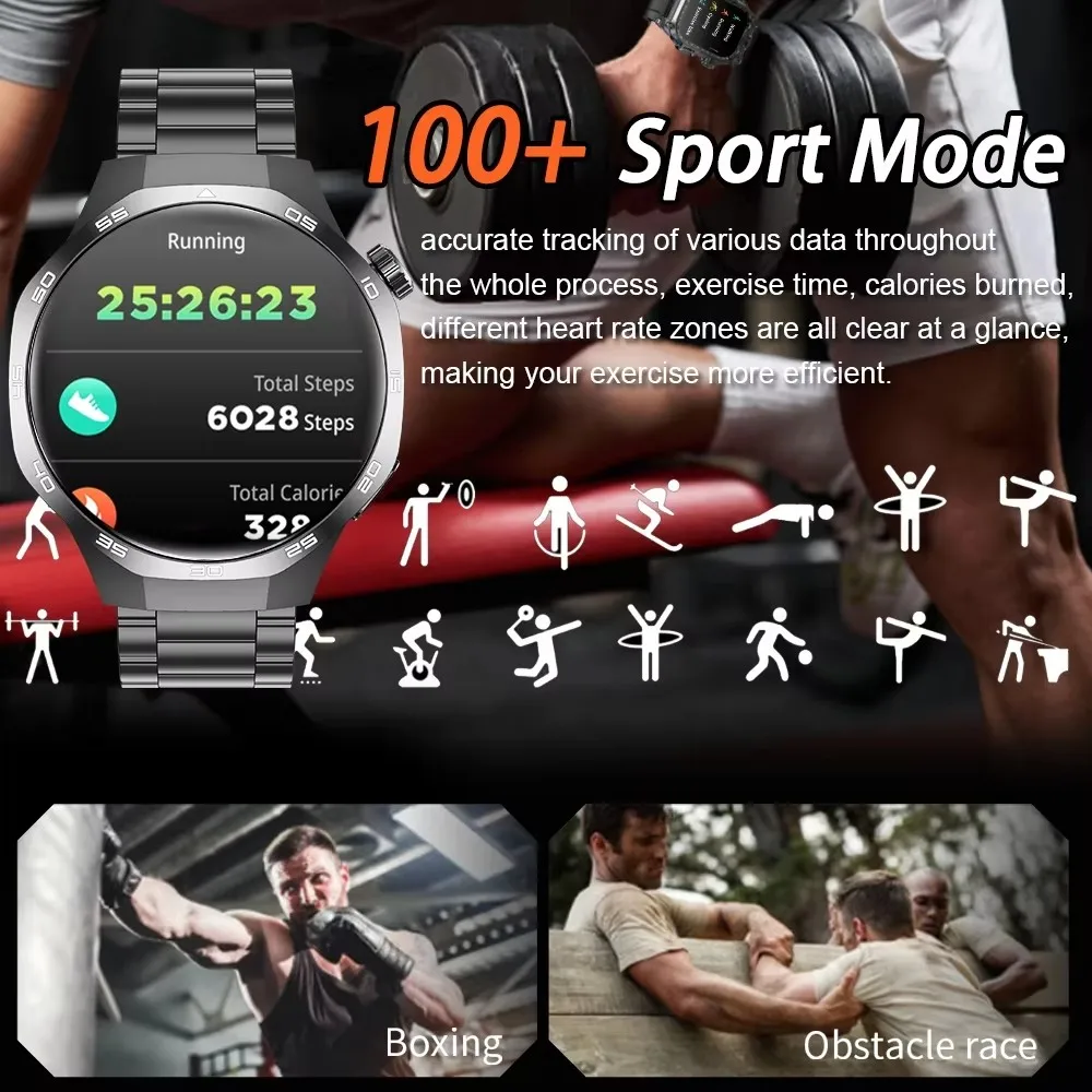2026 New Watch 5 MAX smart watch HD IPS screen NFC GPS tracker Bluetooth call waterproof 100+Exercise blood pressure monitoring - Image 3