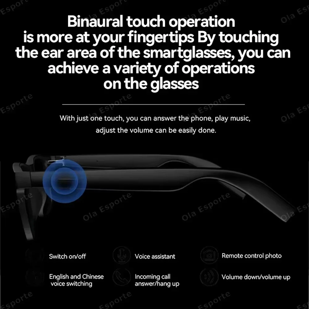 Lenovo 2026 New AI Smart Glasses 8K Touch Control Photo Video Recording Translator Voice Assistant Bluetooth Wireless Sunglasses - Image 5
