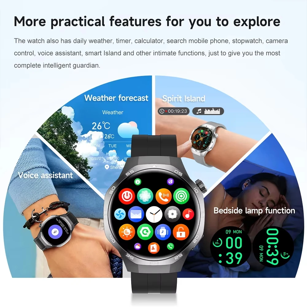 2026 New Watch 5 MAX smart watch HD IPS screen NFC GPS tracker Bluetooth call waterproof 100+Exercise blood pressure monitoring - Image 5