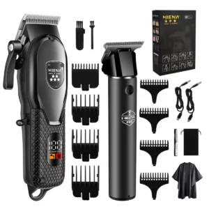 HIENA Hair Clipper Set Electric Hair Beard Shaver Trimmer Professional LCD Digital Display Hair Cutting Machine Shaving Razors